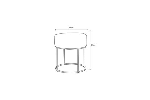 MOON PUF, ANTRASİT, METAL AYAK