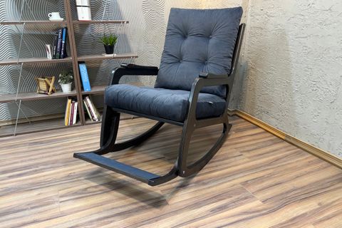 KONTES SALLANAN SANDALYE, ANTRASİT, WENGE SİYAH AYAK