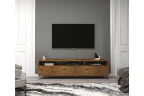 ARNETTİ HOLMES AHŞAP TV SEHPASI, CEVİZ