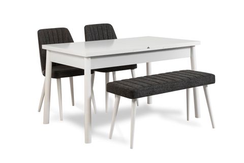 STORMİ AÇILIR MASA TAKIMI, BEYAZ ANTRASİT 1053, 120X75