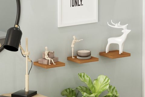 GİVAYO MOON DUVAR RAFI, ÜÇLÜ, TEAK