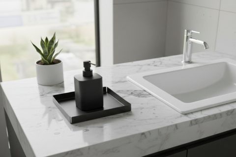 GALVANİZ METAL KARE BANYO TABLASI, CAM GRİ, 10102 CM