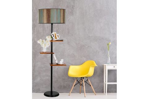 LUMEXX MODA SİLİNDİR LAMBADER, SİYAH AYAK, RENKLİ ABAJURLU