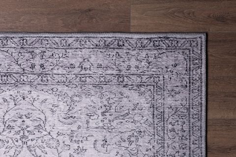 ARTLOOP ESKİTME DESENLİ DORİAN DEKORATİF ŞÖNİL DOKUMA GRİ HALI AL 97 210X310