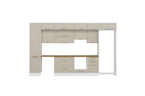 ALVİNKA 390X240 CM KLASİK MEBRAN MUTFAK DOLABI, MBB E90B50S50 1 MEBRAN KUMTAŞI SUNTALAM