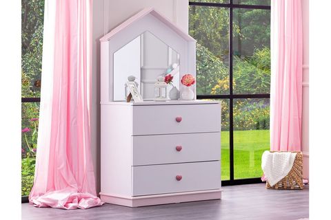 ÇEŞME MONTESSORİ ÇOCUK ODASI TAKIMI, PEMBE, 3 KAPAKLI