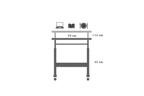 YÜKSEKLİK AYARLI KLAVYELİKLİ LAPTOP SEHPASI, ÇAM, 70X40