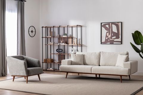 TERRE ŞÖNİL KOLTUK TAKIMI, BEJ GRİ