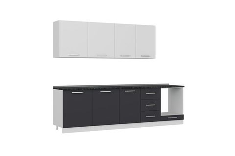 MİNAR ECE 280 CM MUTFAK DOLABI BEYAZ ANTRASİT 280-A3