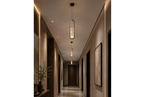ÖZCAN AYDINLATMA ALABASTER TEKLİ SARKIT 70*20 SİYAH, 2869-2-19