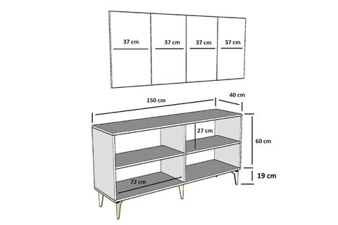 DRAW KONSOL, LAZER DESENLİ, BEYAZ, 150 CM