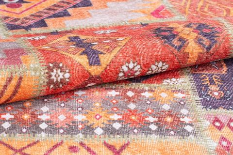 ARTLOOP PATCHWORK DESENLİ JAZZ DEKORATİF ŞÖNİL DOKUMA RENKLİ HALI AL 332 230X230