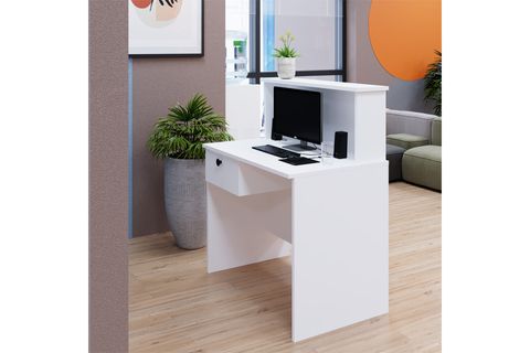 VENÜS ÇEKMECELİ BANKO, SEKRETER MASASI, BEYAZ, 90 CM