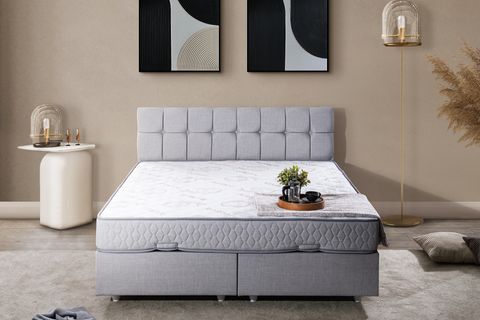 PARİS BAZA VE BAŞLIK SETİ, AÇIK GRİ, 180X200