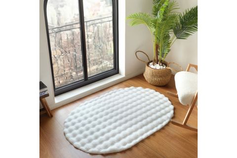 DARCİO BUBBLE YUMUŞAK DOKULU POST HALI, OVAL, BEYAZ, 50X80
