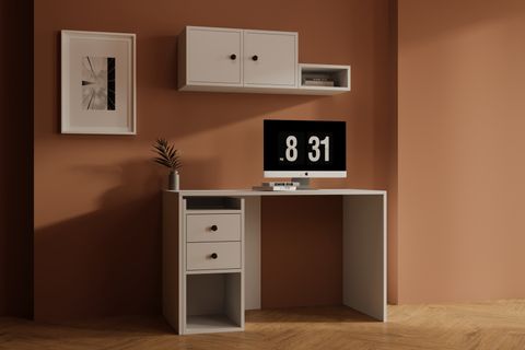 LUMA MODÜL DUVARA MONTE ÇALIŞMA MASASI, 2 KAPAKLI 2 ÇEKMECELİ