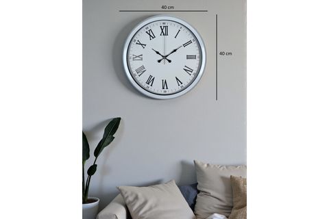 WHİTE PRİME ROMA RAKAMLI METAL DUVAR SAATİ 40 CM
