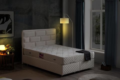 DİEGO NEW BAZA BAŞLIK VE YATAK SETİ, KREM, 90X190
