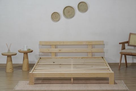 MSM EKO BERLİN YATAKLI AHŞAP KARYOLA, DOĞAL, 160X200