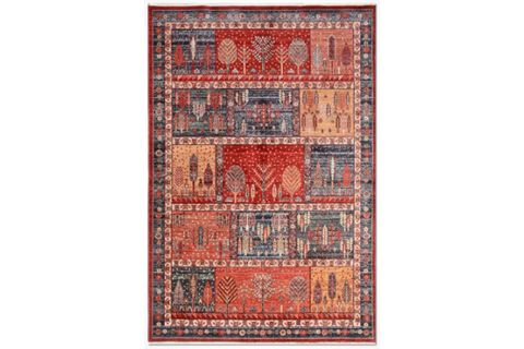 VELMORA KİREMİT TONLARI AĞAÇ DESENLİ VİNTAGE SALON HALI, 80X150 CM, ZB04