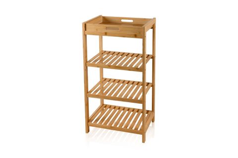 THE MİA BAMBU 4 KATLI TEPSİLİ DÜZENLEYİCİ DOLAP RAF 75X40X30 CM