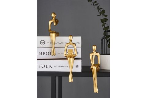 DÜŞÜNEN SOYUT ÜÇLÜ BİBLO, GOLD