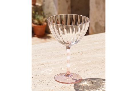 THE MİA AYAKLI CAM DONDURMA KASESİ PEMBE BEYAZ 280 ML