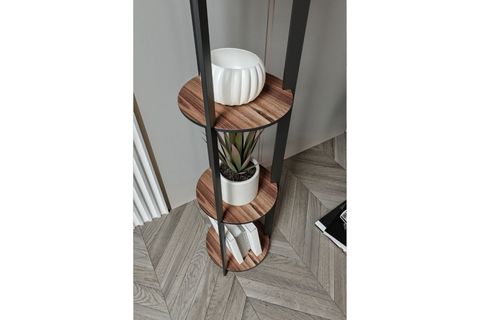 DORA AHŞAP YUVARLAK RAFLI SUN MODERN LAMBADER