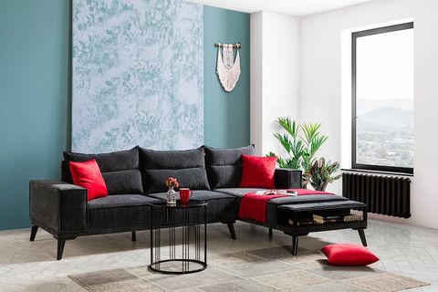 KRAFT DİNLENME KÖŞE KOLTUK TAKIMI, ANTRASİT, SAĞ KÖŞE