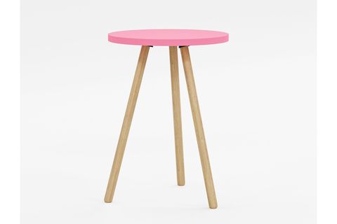 YURİ YUVARLAK YAN SEHPA, PEMBE