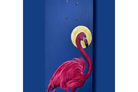 HOLY FLAMINGO KAYKAY EL YAPIMI AHŞAP DUVAR DEKORU
