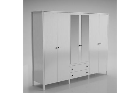 VENEZİA MİNİFİKS GARDIROP, WOOD BEYAZ, 6 KAPAKLI