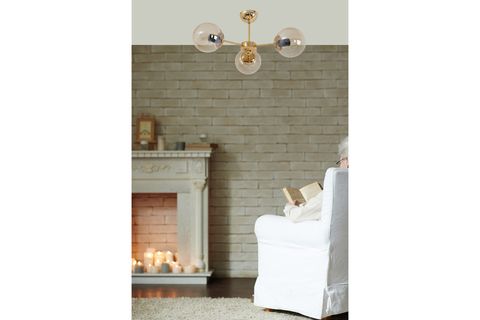 VENÜS ÜÇLÜ AVİZE, GOLD BAL CAMLI