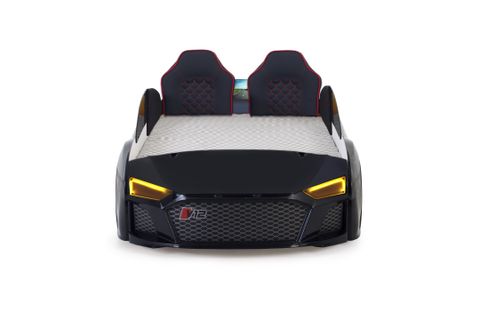 AUDİ FULL LEDLİ KUMANDALI VE MÜZİKLİ ARABALI YATAK, SİYAH