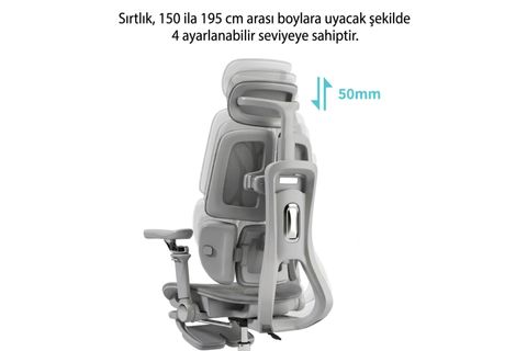 GUSTO 6D OYUNCU, YÖNETİCİ, ÇALIŞMA KOLTUĞU, GRİ