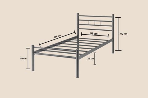 EVGER METAL KARYOLA, K70, SİYAH, 90X200