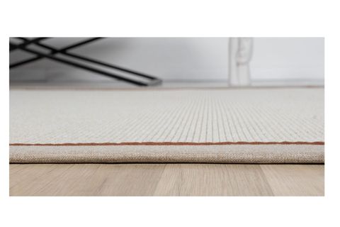 ÇİFT BORDÜRLÜ HASIR DOKULU SİSAL MAKİNE HALISI, KREM, 80X350