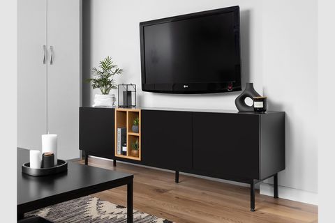 ÂLÂ MEOS TV ÜNİTESİ, 3 KAPAKLI, SİYAH
