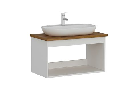 SANYA BANYO DOLABI ALT 85CM AS2K TZG BEYAZ ANTRASİT