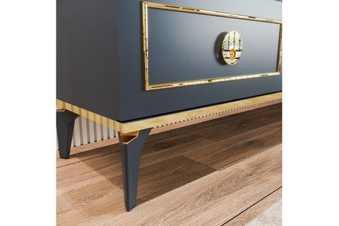 CEYLİN ANTRASİT MODERN LÜX TV ÜNİTESİ, 2 KAPAKLI RAFLI