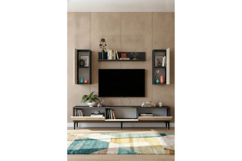 CORSA TV ÜNİTESİ, ANTRASİT TRAVERTEN, 180 CM, TVR1819AT