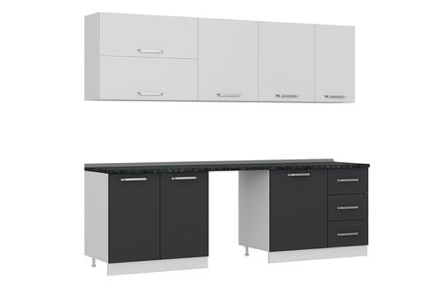 MİNAR 255 CM MUTFAK DOLABI BEYAZ ANTRASİT 255 A10
