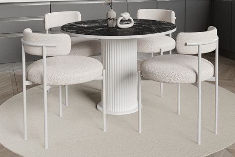 TİAN BOHEM TEDDY MUTFAK MASA TAKIMI, SİYAH, 90X90