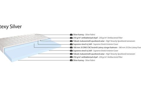 LATEXY SİLVER YATAK 90X190