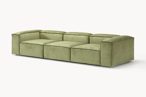 LENA ÜÇLÜ FİTTİLLİ KADİFE KOLTUK, YEŞİL