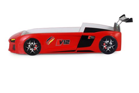 AUDİ IŞIKLI ARABALI YATAK,  KIRMIZI, V12