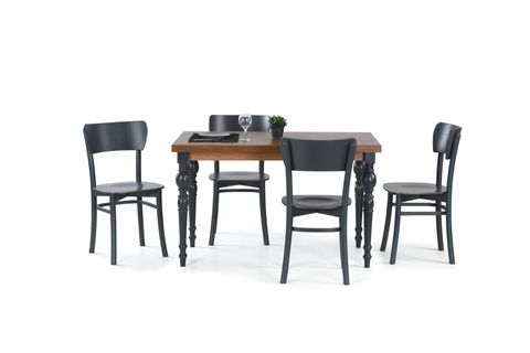 DAMLA SABİT MASA VE KAPALI KELEBEK SANDALYE TAKIMI, ANTRASİT, 125X80