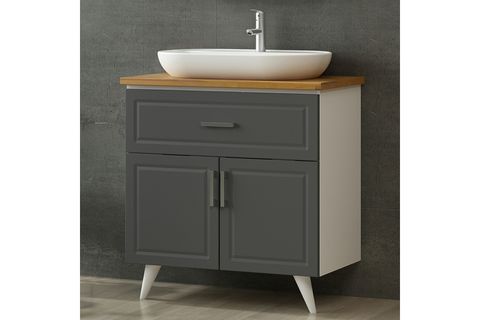 SANYA BANYO DOLABI ALT 100CM AY2K1Ç TZG BEYAZ ANTRASİT