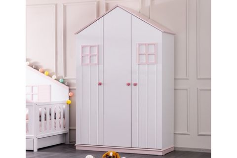 ÇEŞME MONTESSORİ ÇOCUK ODASI TAKIMI, PEMBE, 3 KAPAKLI