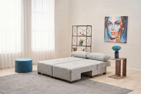 PERENNA YATAKLI ÜÇLÜ KOLTUK, ŞÖNİL, GRİ